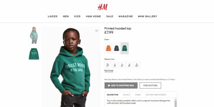 H&M crée la polémique avec une photo à connotation raciste