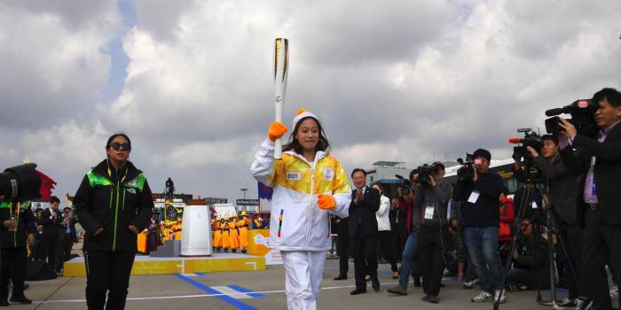 La flamme olympique arrive en Corée du Sud