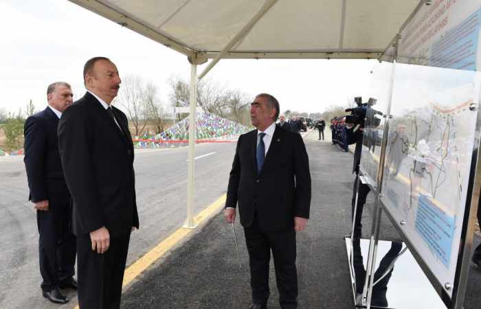 Motor road launched after reconstruction in Saatli district