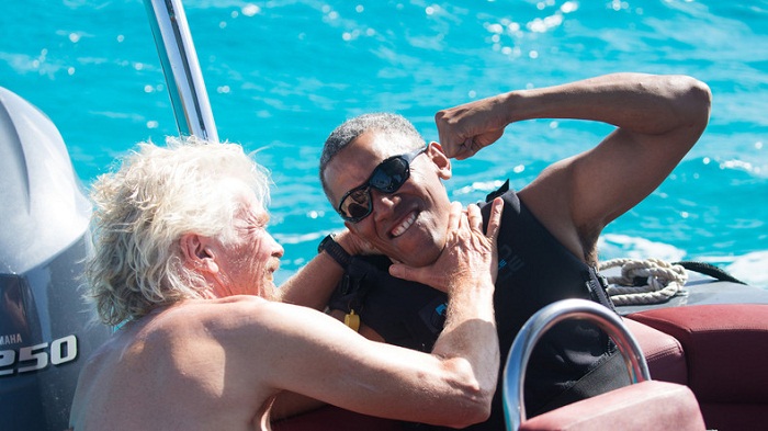 Barack Obama s`éclate en kitesurf avec Richard Branson - VIDEO