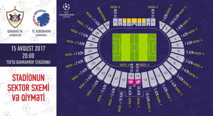 "Qarabağ" – “Kopenhagen” matçının biletlər satışa çıxır