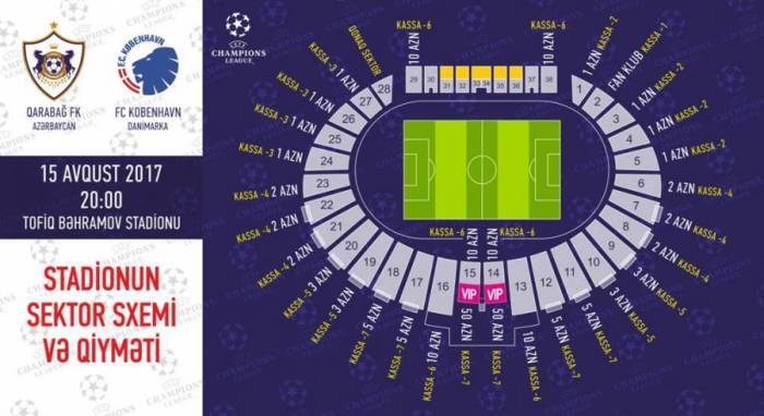 "Qarabağ" – “Kopenhagen” matçının biletləri satışa