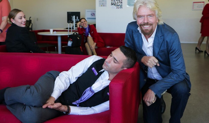 Richard Branson caught employee sleeping on job & trolled with photo