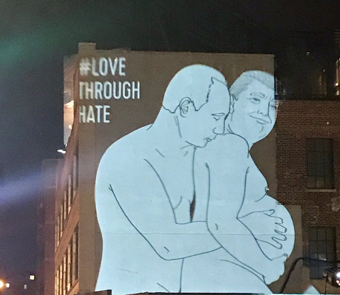 Image of naked Putin fondling pregnant Trump haunts New Yorkers On Valentine’s Day