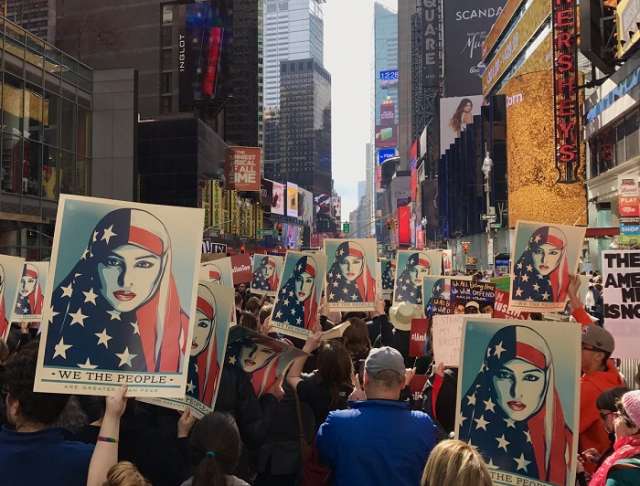 New York: manifestation contre l’islamophobie sur Times Square