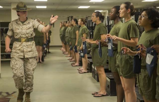 Female marines get naked