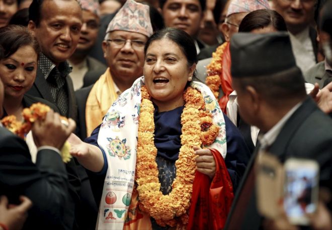 Bidhya Devi Bhandari elected Nepal`s first female president