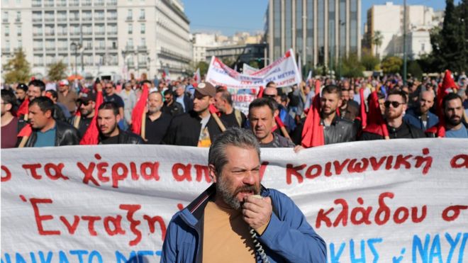 Greek debt crisis: Unions in first big strike against Tsipras