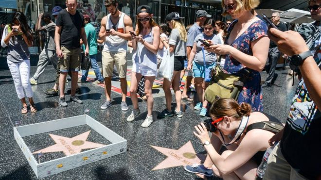 US election: Artist builds wall around Trump`s Hollywood star