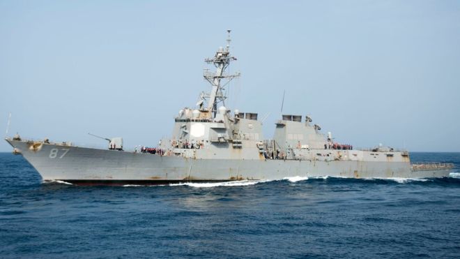 Yemen conflict: Missiles fired at US warship in Red Sea