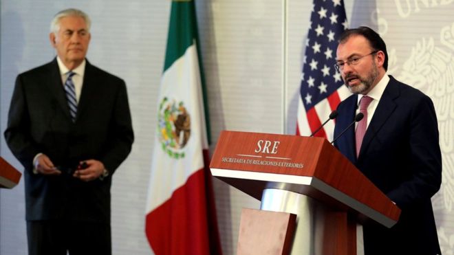 Mexico foreign minister vents `irritation` at Rex Tillerson