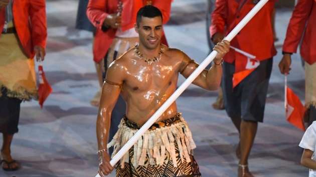 Abanderado de Tonga que causó sensación en Río.