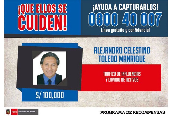 Un juez ordena detener al expresidente de Perú Alejandro Toledo por el ‘caso Odebrecht’