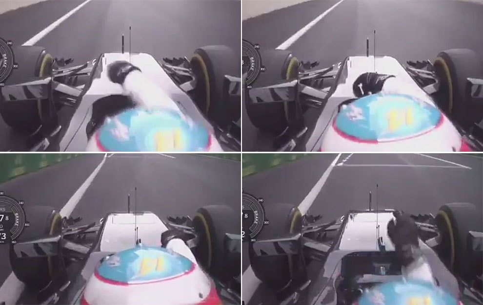 Alonso se suelta el cinturón en plena marcha para darle al botón de punto muerto