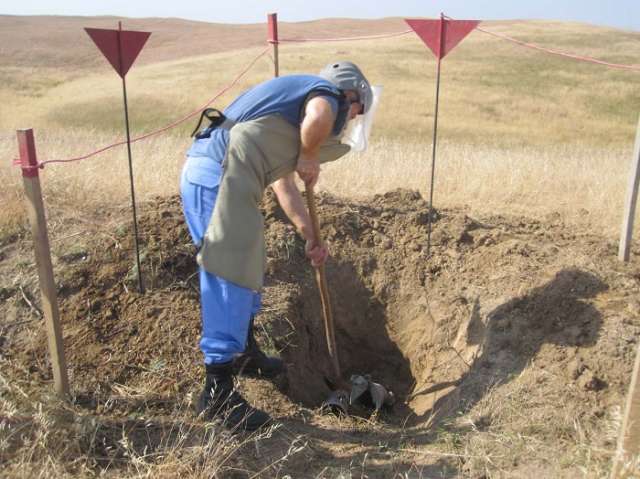 Grad missile engine, unexploded artillery shell found at front line