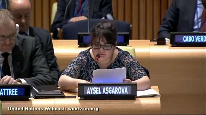 Azerbaijani activist speaks at UNGA on behalf of  the world youth - VIDEO