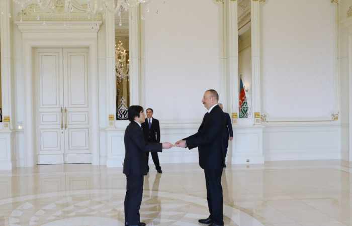 President Ilham Aliyev received credentials of incoming ambassador of Japan