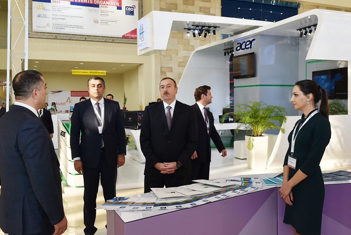 Le président Ilham Aliyev a visité BakuTel – 2015