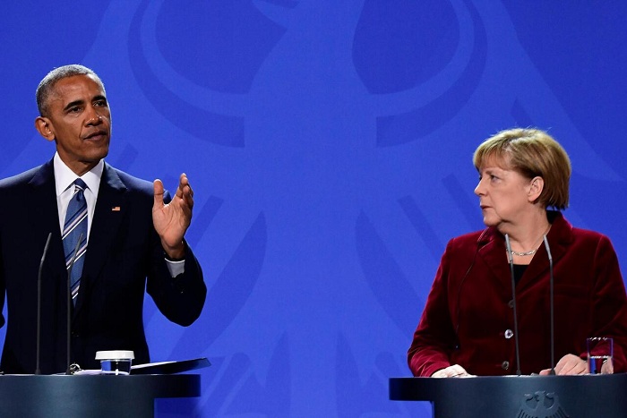 Barack Obama lobt bei Pressekonferenz Merkels “Stärke und Entschlossenheit“