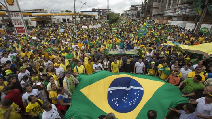 Brazilians protest to demand President Rousseff`s impeachment
