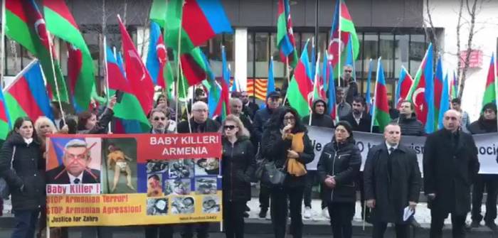 Brüsseldə Ermənistana qarşı etiraz aksiyası keçirildi - FOTOLAR