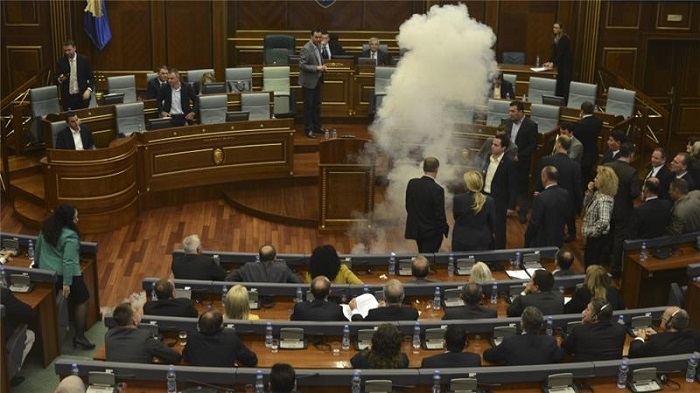 Explosive device thrown at Kosovo parliament building, no casualties