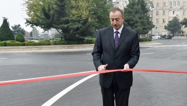 President attends opening of newly-reconstructed highway in Shaki