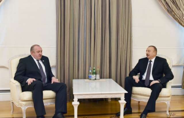 Azerbaijani president meets Georgian counterpart