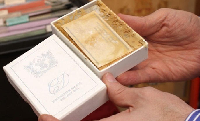 Boxed piece of cake sold for $1,375 