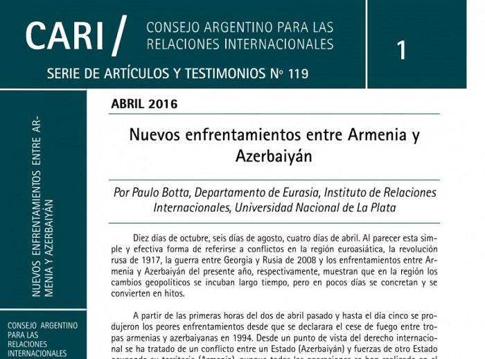 Paulo Botta:     Armenisch annektierte Gebiete sind integraler Bestandteil Aserbaidschans