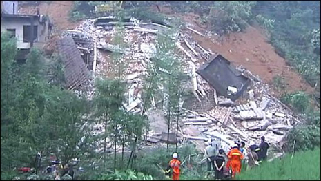 7 dead, 57 missing after NW China landslide