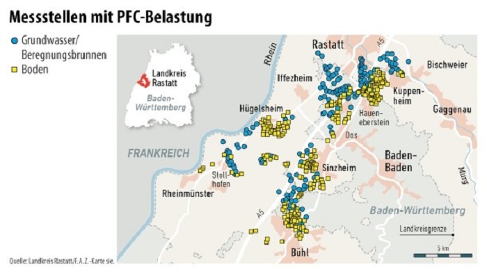 Chemische Abfälle auf dem Acker