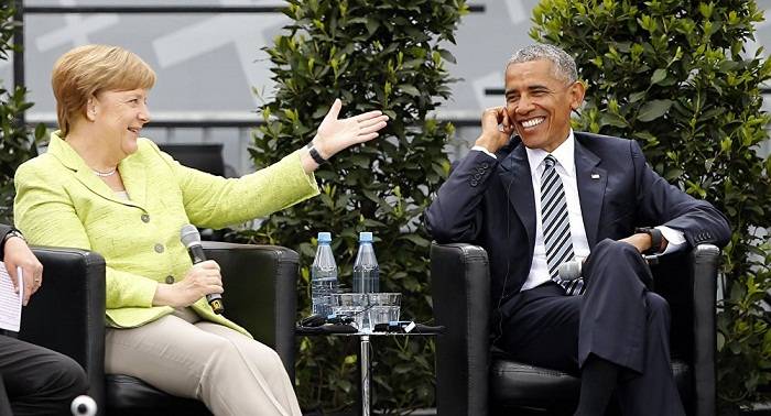 Merkel organizó un acto con Obama horas antes de reunirse con Trump