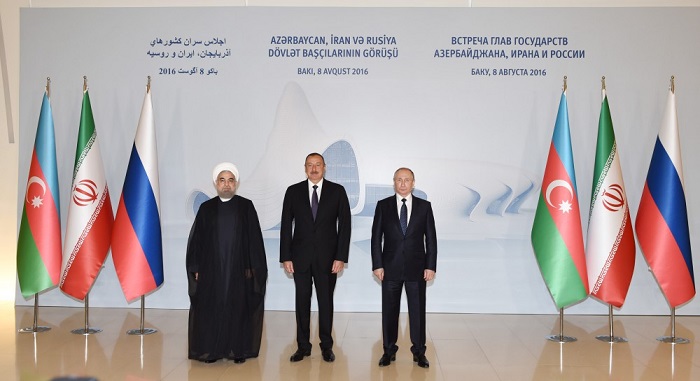 Dreiertreffen der Präsidenten von Aserbaidschan, dem Iran und Russland in Baku