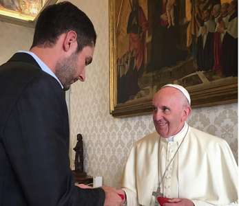 Le Pape François rencontre le fondateur d`Instagram