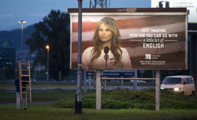 Melania Trump threatens lawsuit over English class billboard