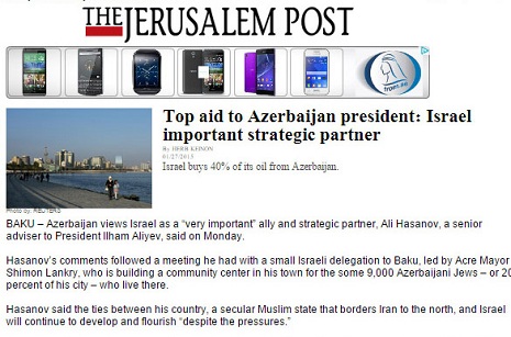`İsrail mühüm strateji tərəfdaşdır` - Əli Həsənov