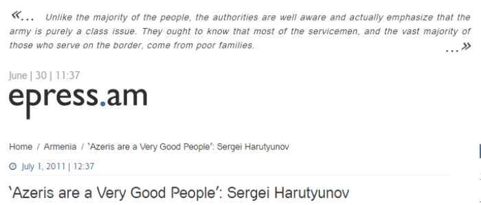 Azerbaijanis are good people - Sergei Harutyunov
