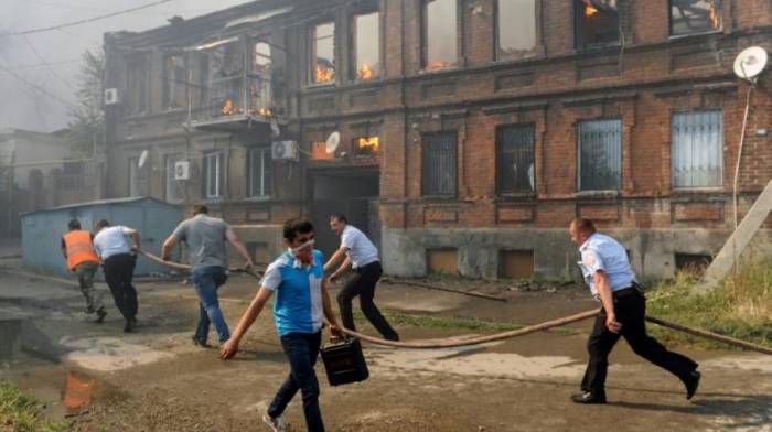 Großbrand in Millionenstadt im Süden Russlands