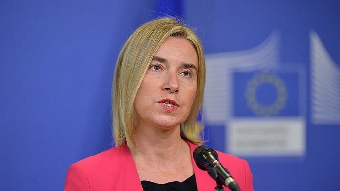 EU`s Mogherini `very surprised` at Turkish President Erdogan`s comments on detentions