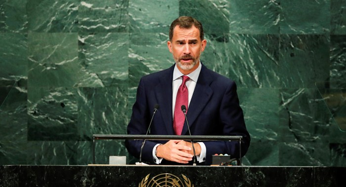 El rey de España dice ante la ONU que su país superará la crisis institucional 