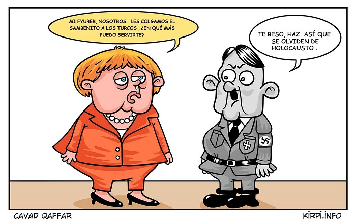 El testamento de Hitler a Merkel- Caricatura