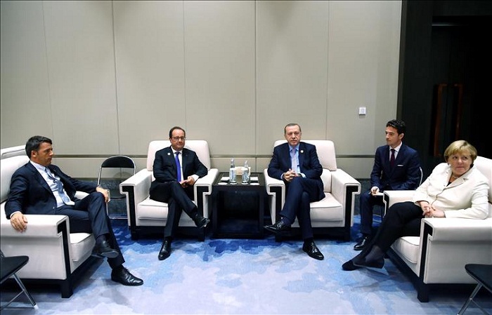 Réunion entre Erdogan, Merkel, Hollande, et Renzi en marge du G20