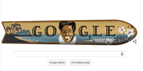 New Google doodle honours `big kahuna` Duke Kahanamoku