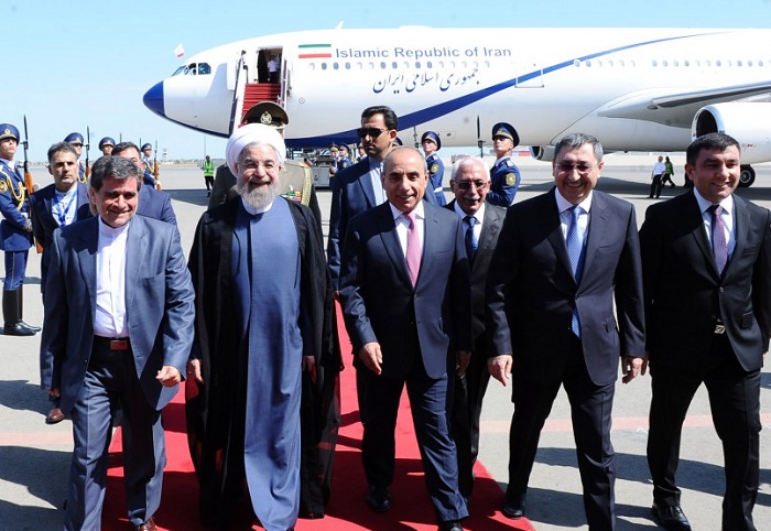 Iranian president arrives in Azerbaijan on official visit