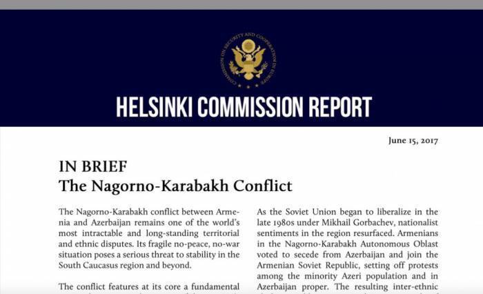 La Commission d'Helsinki publie un rapport sur le conflit du Haut-Karabakh
