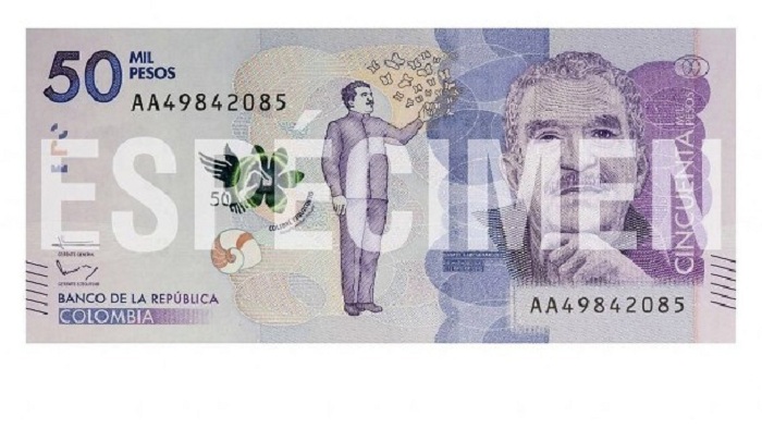 Nobelpreisträger Gabriel García Márquez ziert 50.000-Peso-Schein