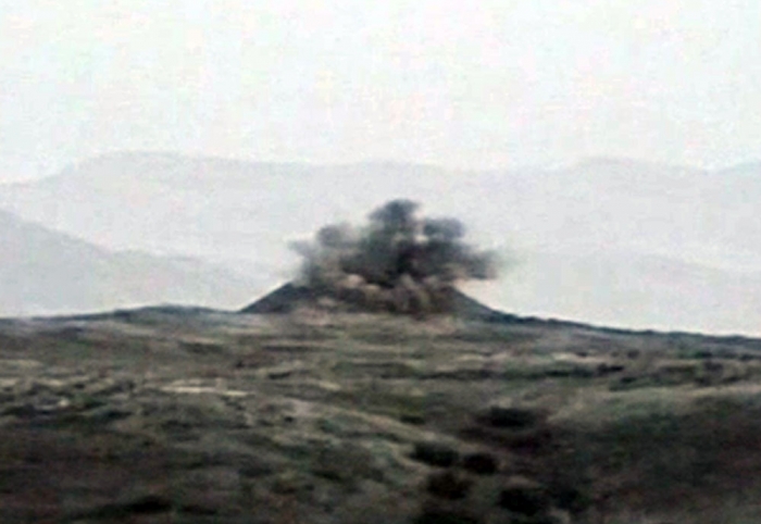 Azerbaijani army destroys two Armenian military facilities - VIDEO
