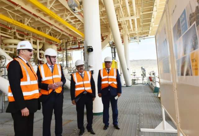 President Ilham Aliyev attended sail away ceremony of topsides units for Shah Deniz-2 platform