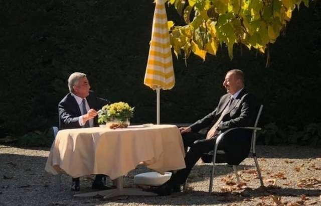 Azerbaijani, Armenian presidents hold one-on-one meeting in Geneva 